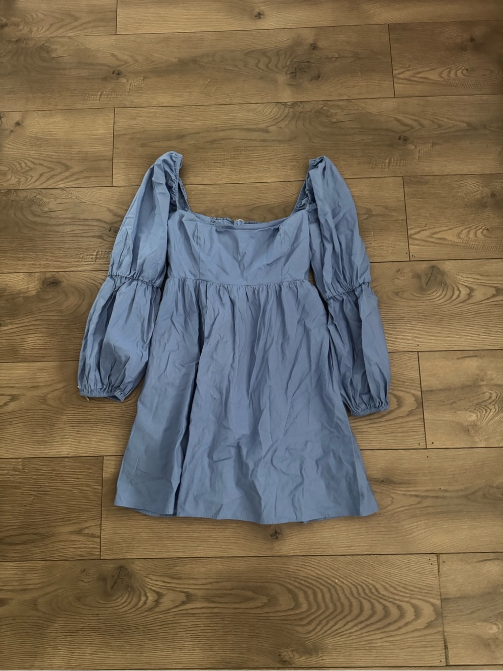 Reformation Light Blue Puff-Sleeve Kids Dress